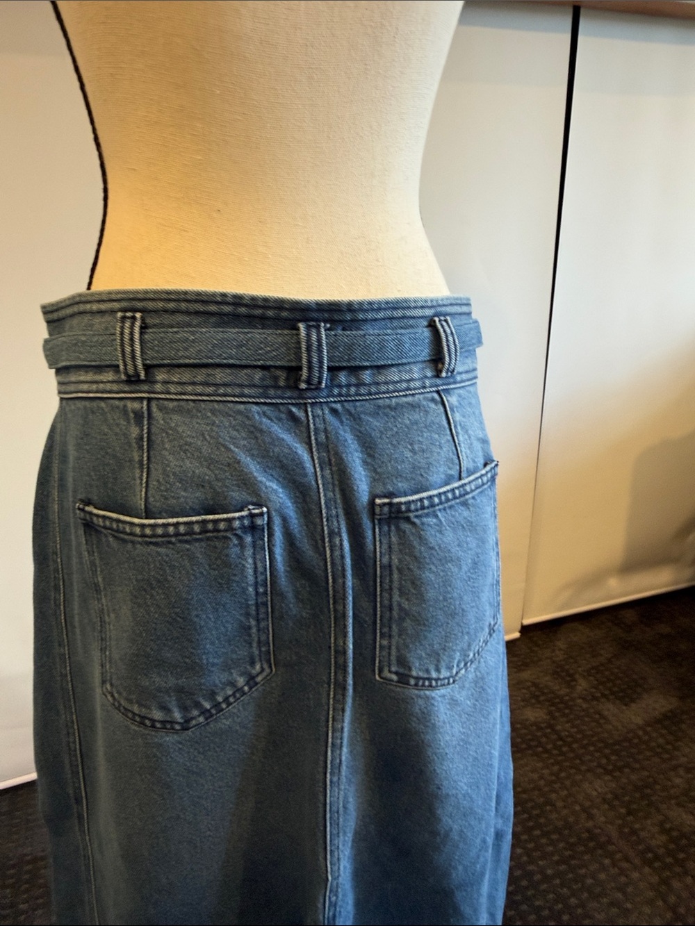 Pilcro Denim Maxi Skirt in Blue - Picture 3 of 5